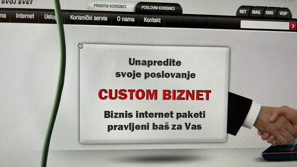 BizNet paketi na sajtu KBCnet